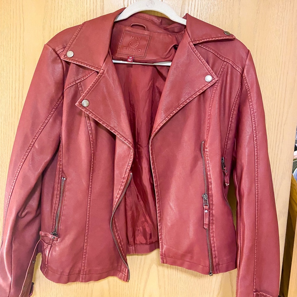 Red Leather Jacket- Buckle
